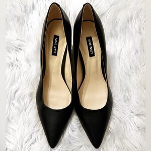 Women Nine West Black Cara Pump Block Heels Size 8.5